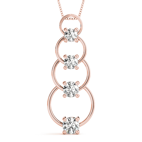 0.25 Ct Natural Diamond Round Cut Ellis  Journey Pendants Necklaces in Silver 925