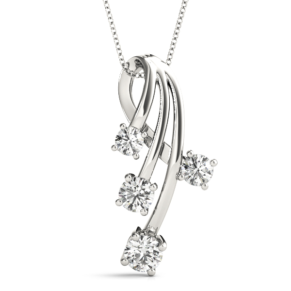 0.5 Ct Natural Diamond Round Cut Ronnie  Journey Pendants Necklaces in Silver 925