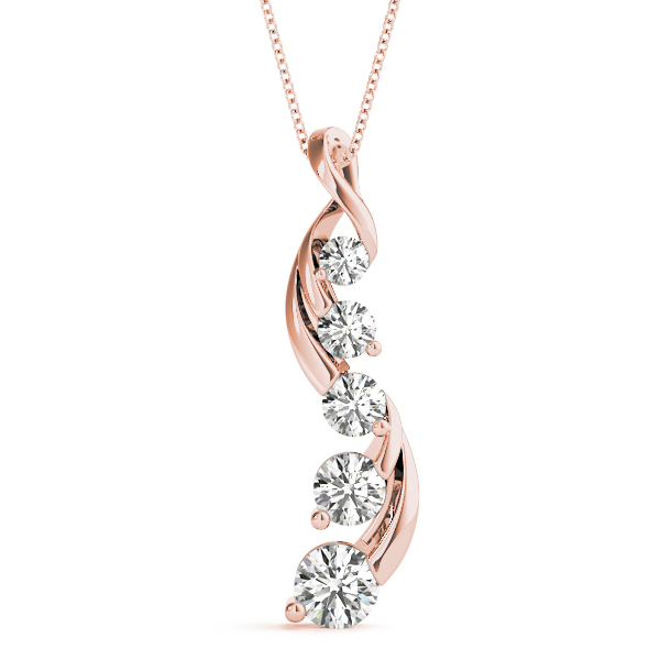 0.26 Ct Natural Diamond Round Cut Michael  Journey Pendants Necklaces in Silver 925