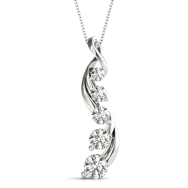 0.26 Ct Natural Diamond Round Cut Michael  Journey Pendants Necklaces in Silver 925