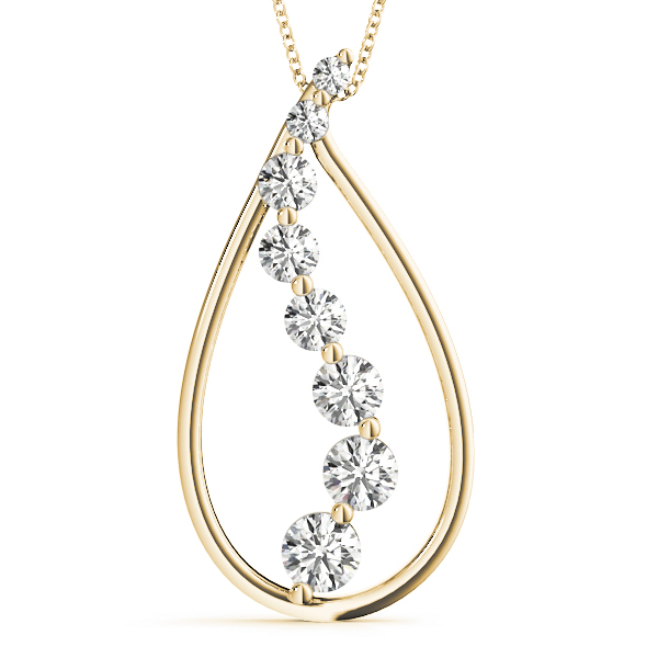 0.5 Ct Natural Diamond Round Cut Sebastian Journey Pendants Necklaces in Silver 925