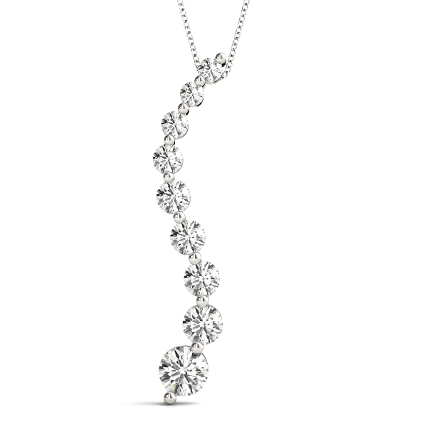 0.27 Ct Natural Diamond Round Cut Patrick  Journey Pendants Necklaces in Silver 925