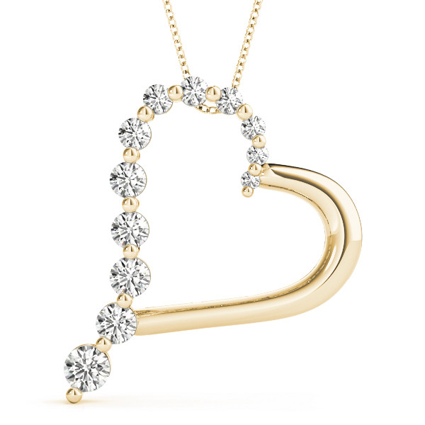 0.25 Ct Lab-Created Diamond Round Cut Tania Heart Necklaces in Silver 925