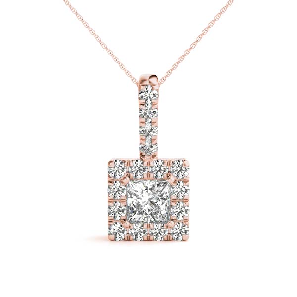 0.1 Ct Natural Diamond Princess Cut Trista  in Silver 925
