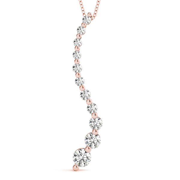 Lewis Lab Grown Diamond Rose Gold Prong Set Journey Pendant Necklace