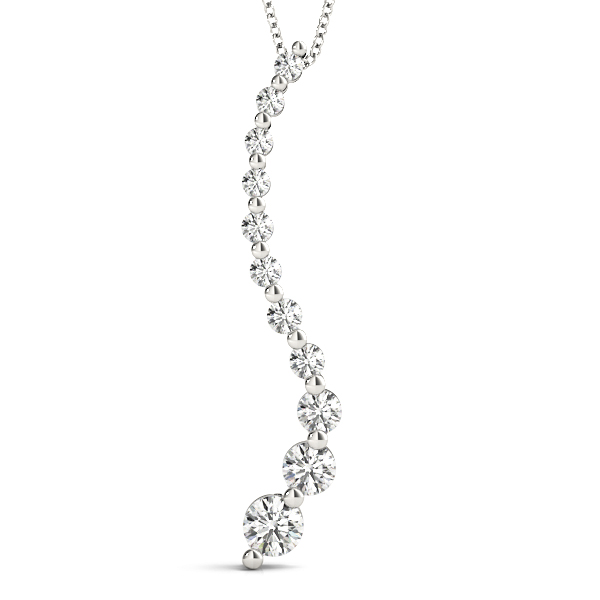 0.24 Ct Lab-Created Diamond Round Cut Lewis Journey Pendants Necklaces in Silver 925