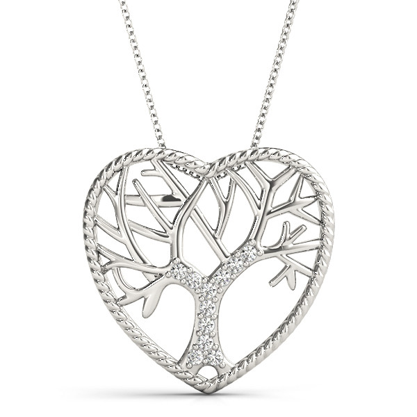 1.25 Ct Lab-Created Diamond Round Cut Arlin Heart Necklaces in Silver 925