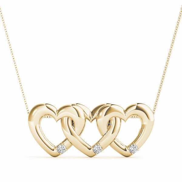 0.1 Ct Lab-Created Diamond Round Cut Raelyn  Heart Necklaces in Silver 925