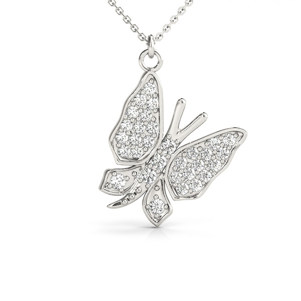 0.46 Ct Lab-Created Diamond Round Cut Joshua Designer Pendants Necklaces in Silver 925