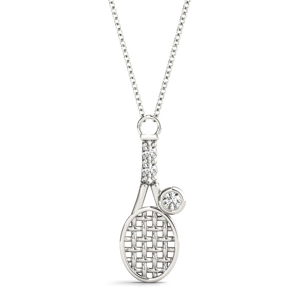 0.06 Ct Lab-Created Diamond Round Cut Isaac Designer Pendants Necklaces in Silver 925