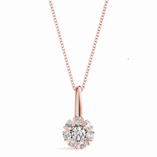0.15 Ct Natural Diamond Round Cut Tarin  Cluster Pendants Necklaces in Silver 925