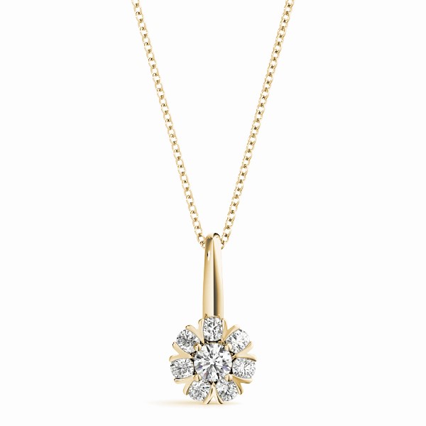 0.15 Ct Natural Diamond Round Cut Tarin  Cluster Pendants Necklaces in Silver 925