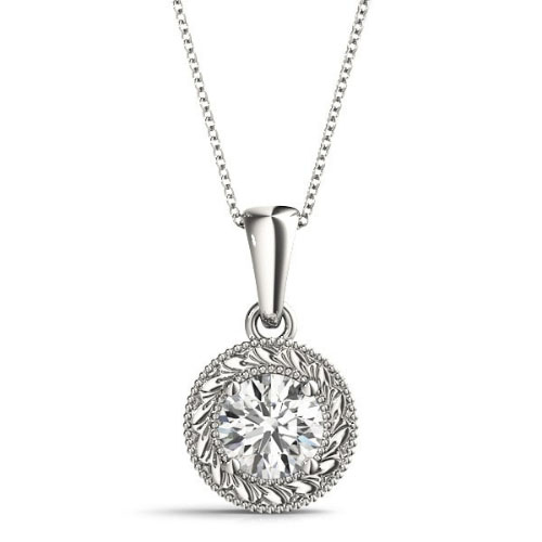 Robyna Natural Diamond 4 Prong Solitaire Pendant Necklace