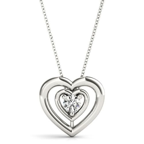 0.2 Ct Lab-Created Diamond Round Cut Rocelin  Solitaire Pendant Necklaces in Silver 925