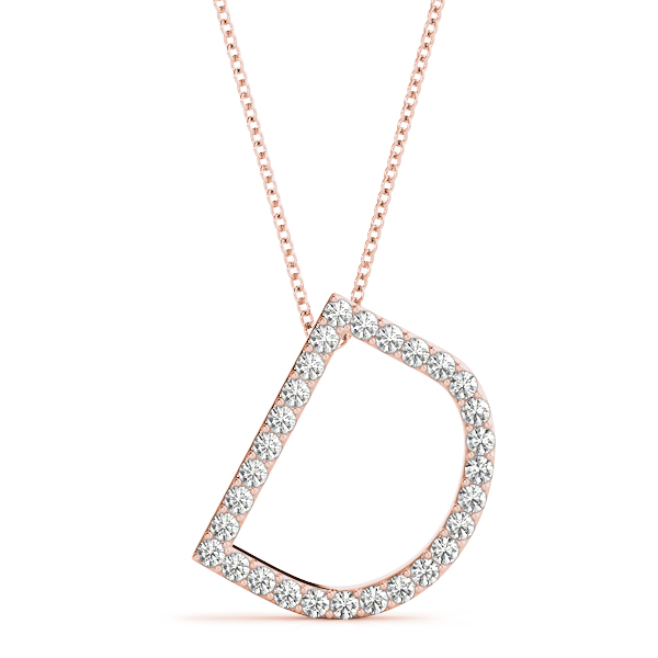 Draper Lab Grown Rose Gold Prong Set Diamond Initial Necklace