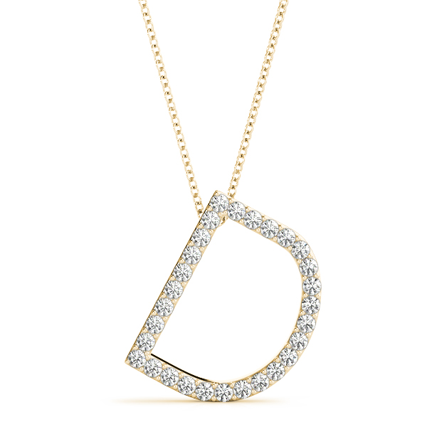 Draper Lab Grown Yellow Gold Prong Set Diamond Initial Necklace