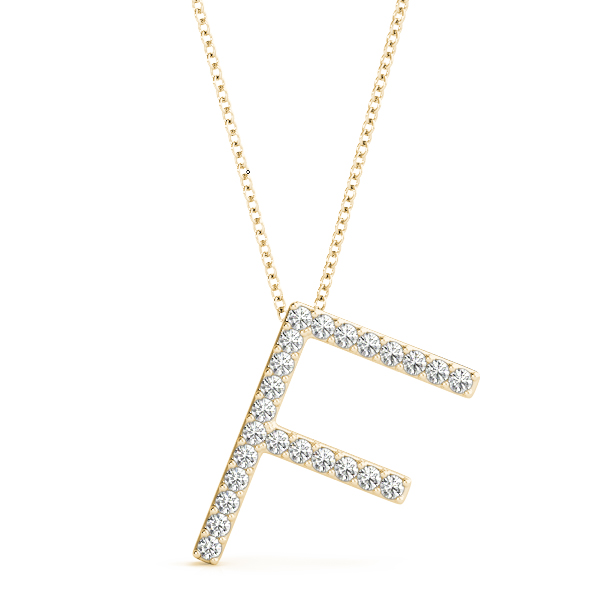 Flynn Lab Grown Yellow Gold Prong Set Diamond Initial Necklace