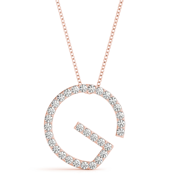 Griffin Lab Grown Rose Gold Prong Set Diamond Initial Necklace