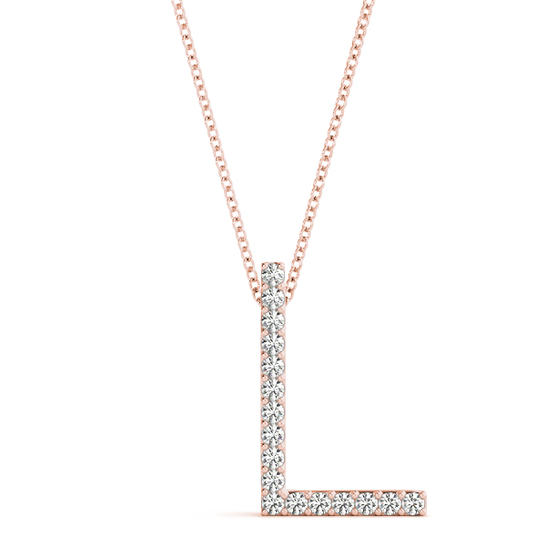 Linden Lab Grown Rose Gold Prong Set Diamond Initial Necklace