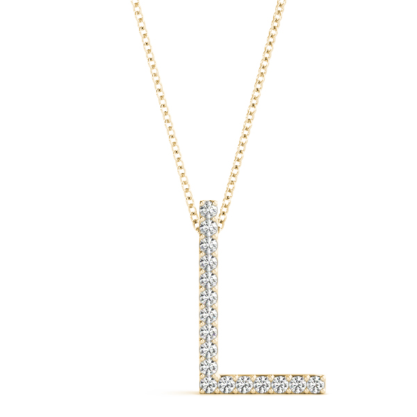 Linden Lab Grown Yellow Gold Prong Set Diamond Initial Necklace