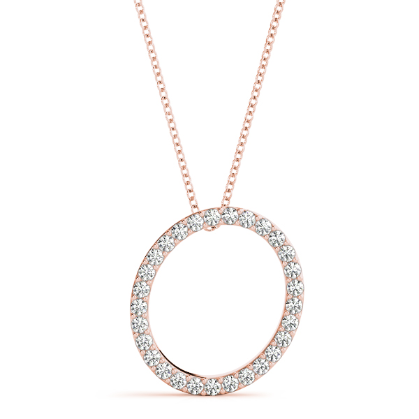 Orion Lab Grown Rose Gold Prong Set  Diamond Initial Necklace