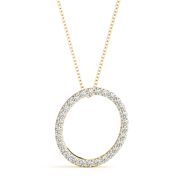 Orion Lab Grown Yellow Gold Prong Set  Diamond Initial Necklace