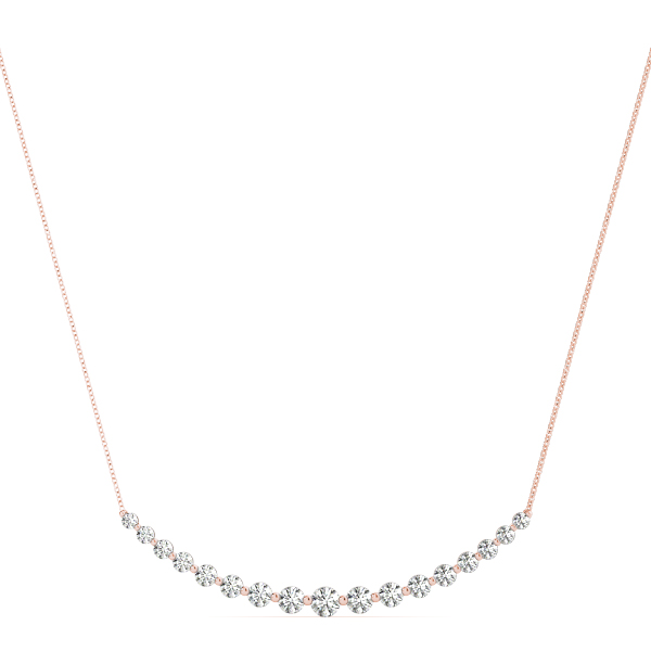 Delfiah Natural Diamond Share Prong Set  Necklace