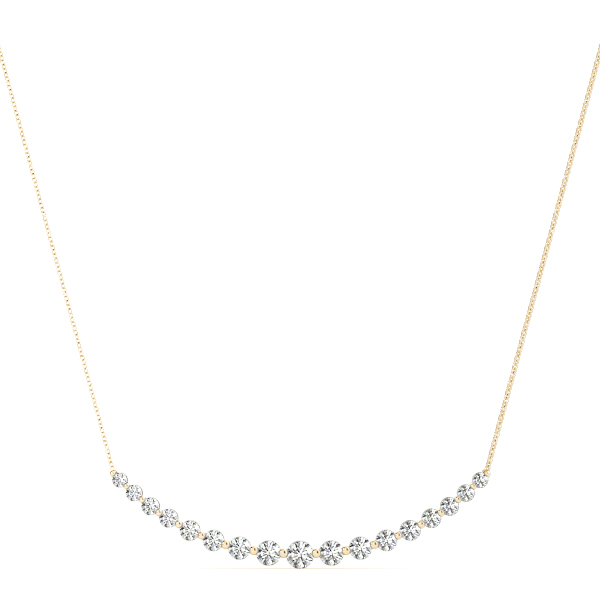 Delfiah Natural Diamond Share Prong Set  Necklace