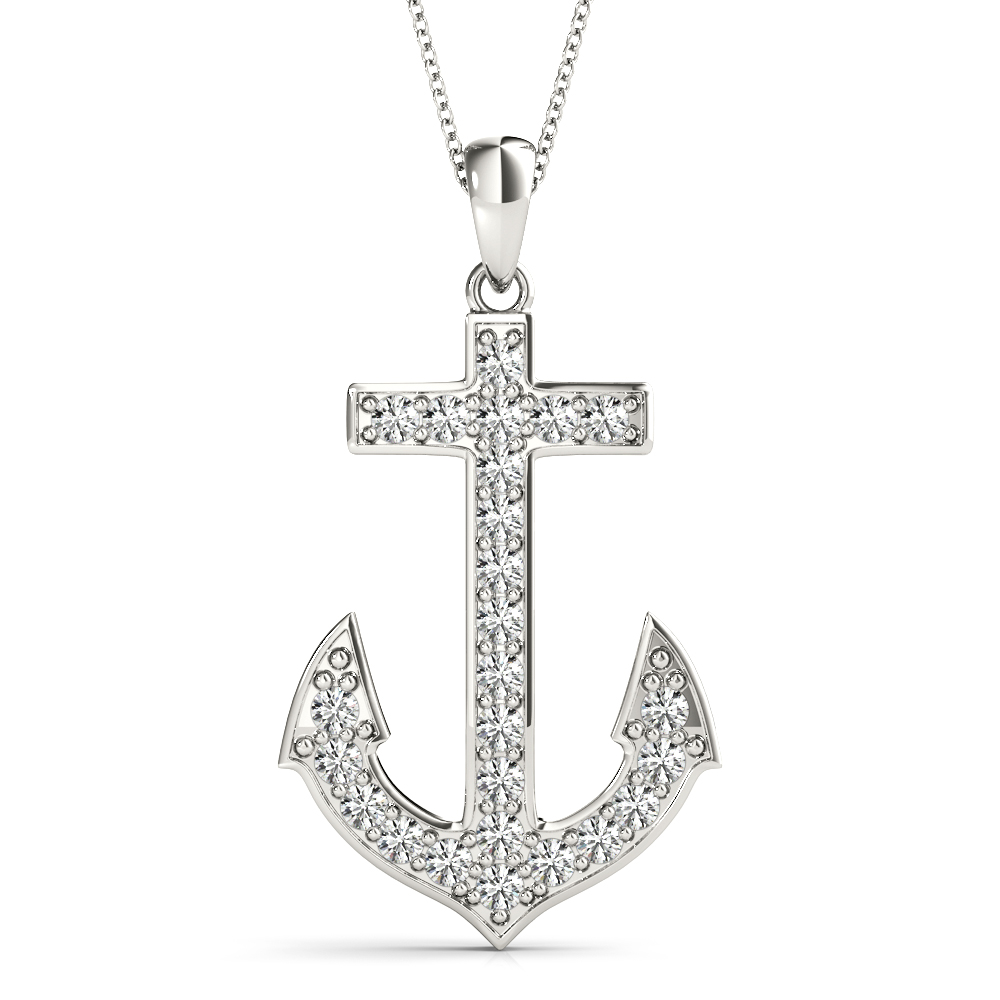 0.12 Ct Lab-Created Diamond Round Cut Rory Designer Pendants Necklaces in Silver 925