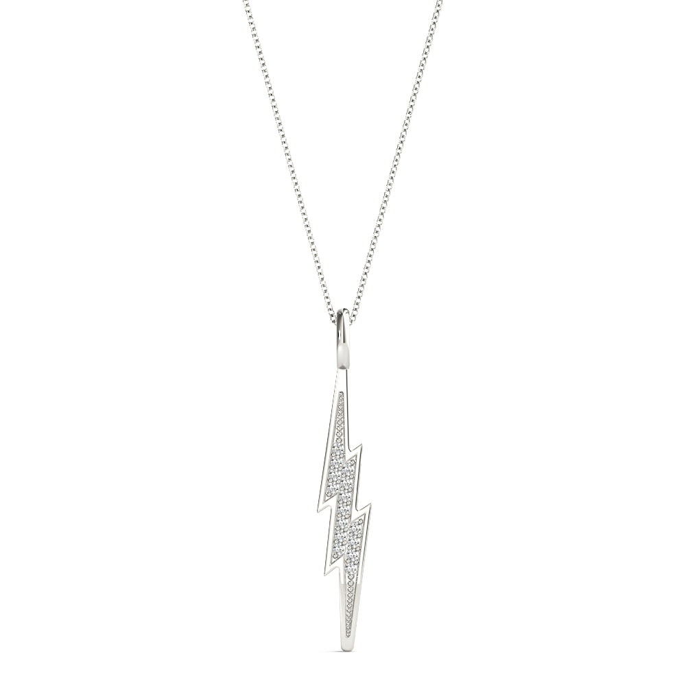 0.06 Ct Lab-Created Diamond Round Cut Alfred Designer Pendants Necklaces in Silver 925