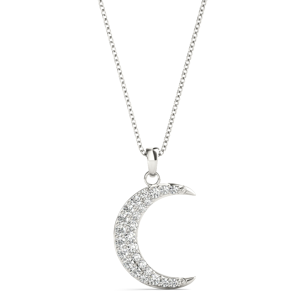 0.19 Ct Lab-Created Diamond Round Cut Alden Designer Pendants Necklaces in Silver 925