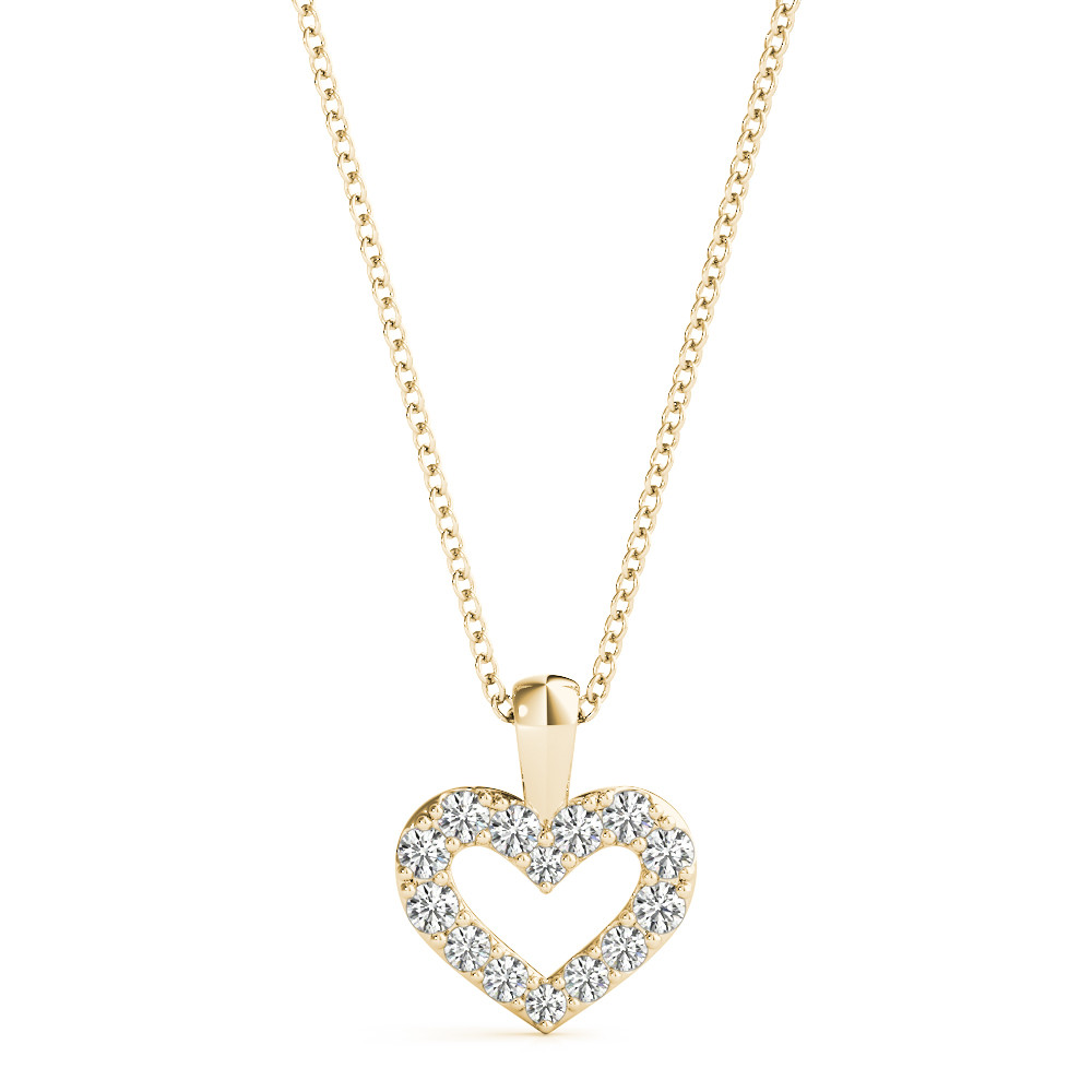 0.12 Ct Lab-Created Diamond Round Cut Blessy  Heart Necklaces in Silver 925