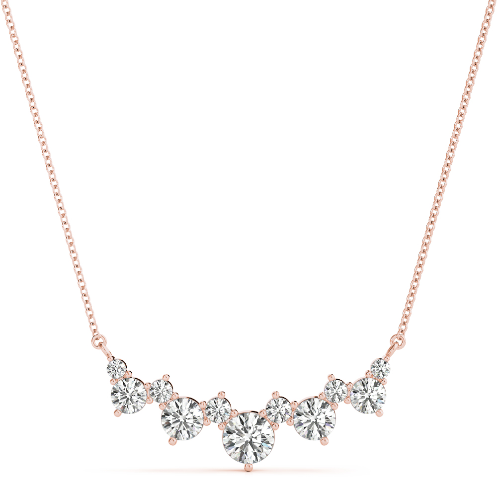 Philothma Natural Diamond Prong Set  Necklace