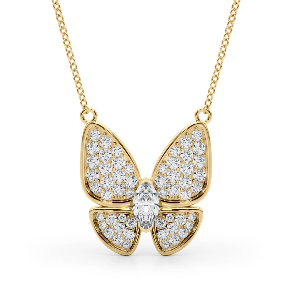 0.1 Ct Lab-Created Diamond Marquise Cut Wilbur Designer Pendants Necklaces in Silver 925
