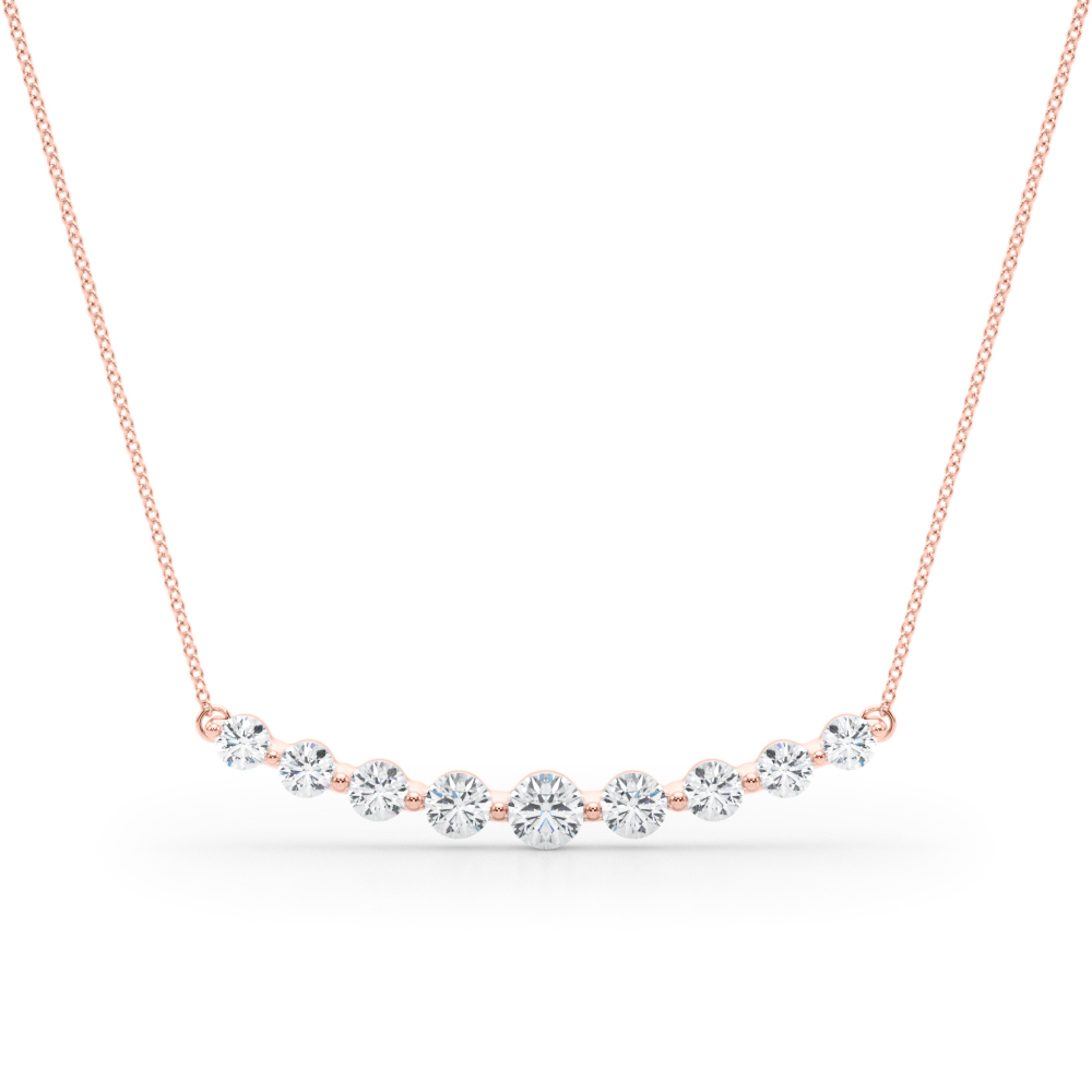 0.49 Ct Natural Diamond Round Cut Asher  Chain Necklaces in Silver 925