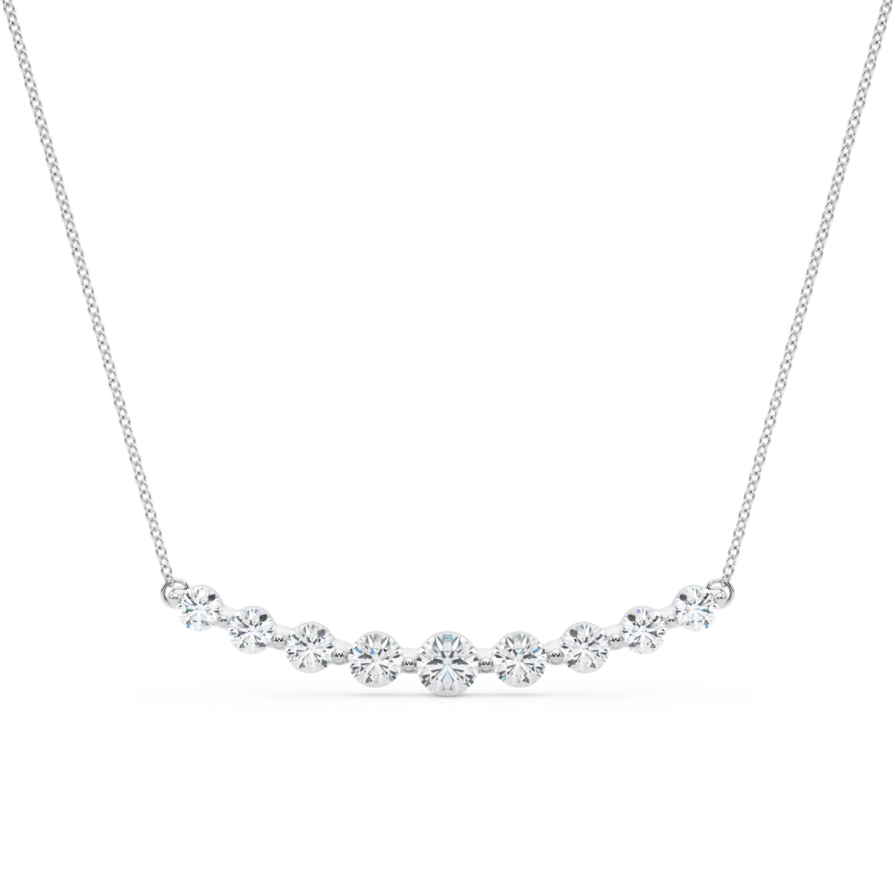 0.49 Ct Natural Diamond Round Cut Asher  Chain Necklaces in Silver 925