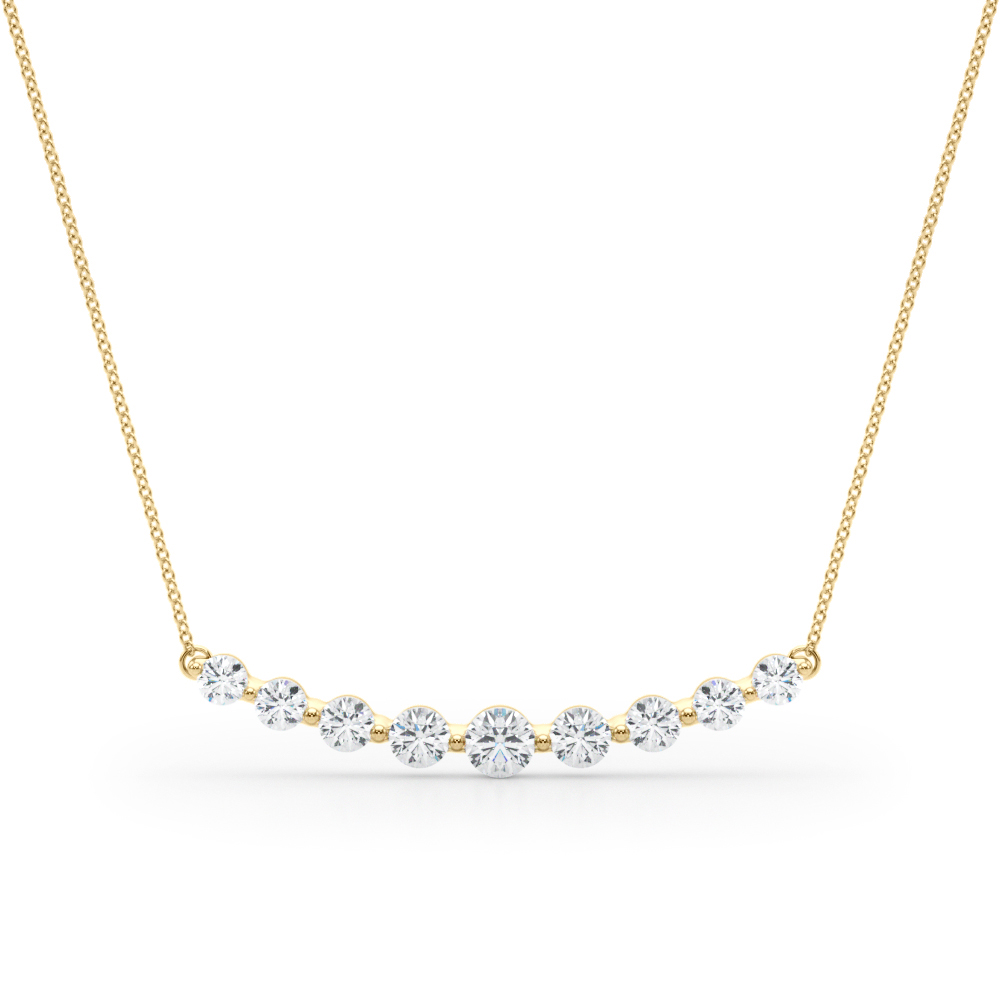 0.49 Ct Natural Diamond Round Cut Asher  Chain Necklaces in Silver 925