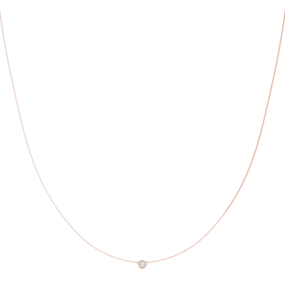 SunshineDiamonds Solitaire Pendant Necklaces in 9K Rose
