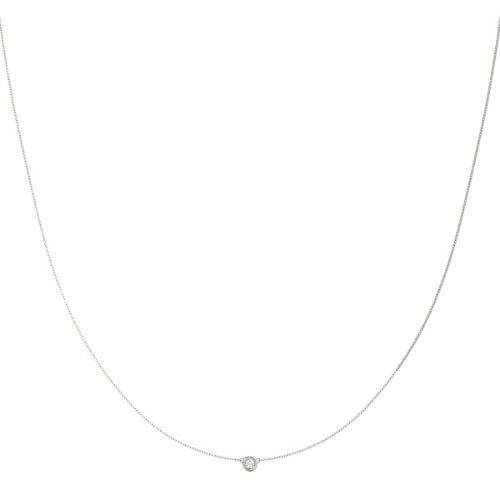 0.1 Ct Natural Diamond Round Cut Rohese  Solitaire Pendant Necklaces in Silver 925