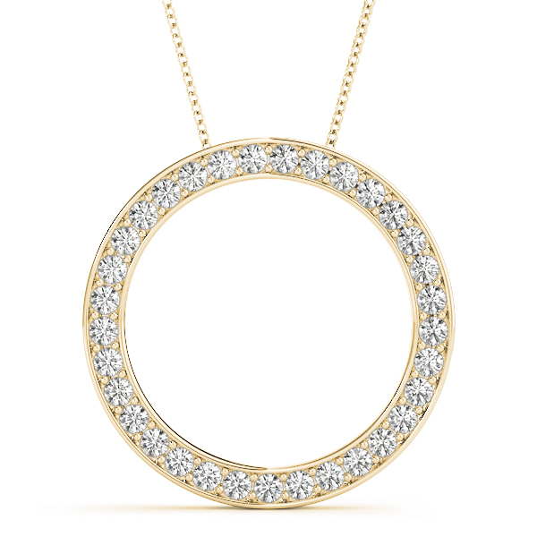 0.24 Ct Lab-Created Diamond Round Cut Simon Circle Pendants Necklaces in Silver 925