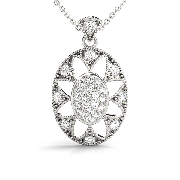 Clyde Natural Diamond Pave Set  Necklace