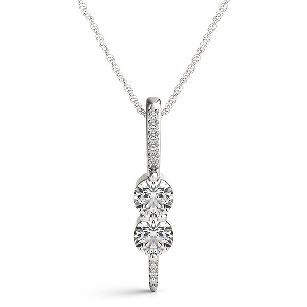 0.14 Ct Lab-Created Diamond Round Cut Walter Designer Pendants Necklaces in Silver 925