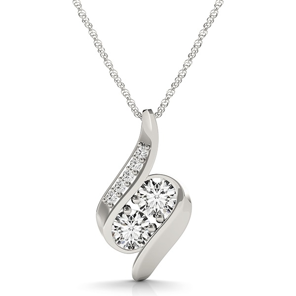 0.2 Ct Lab-Created Diamond Round Cut Simon Designer Pendants Necklaces in Silver 925