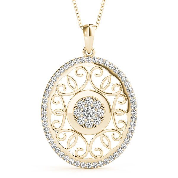 0.33 Ct Lab-Created Diamond Round Cut Soren Cluster Pendants Necklaces in Silver 925