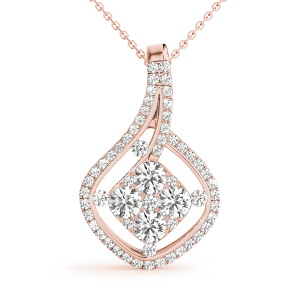 Leaner Natural Diamond Prong Set  Necklace