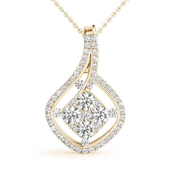 Leaner Natural Diamond Prong Set  Necklace