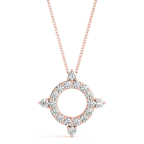 0.34 Ct Lab-Created Diamond Round Cut Myles Circle Pendants Necklaces in Silver 925