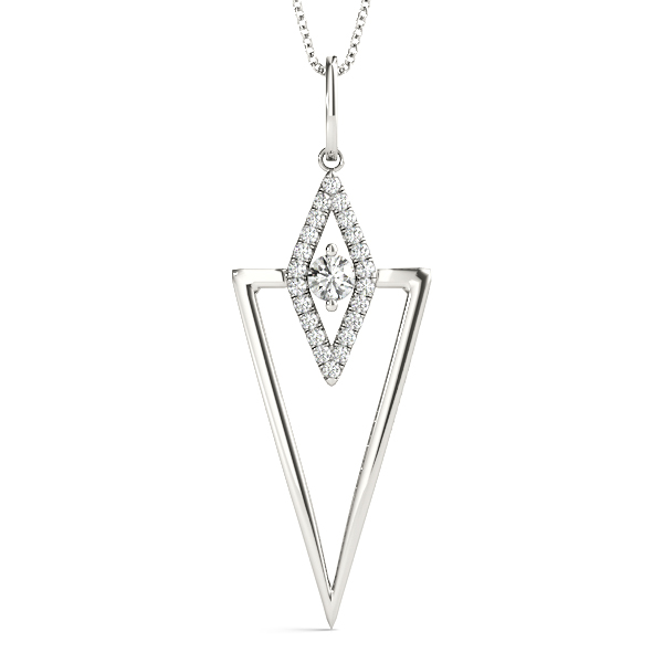 0.09 Ct Lab-Created Diamond Round Cut Billy Designer Pendants Necklaces in Silver 925