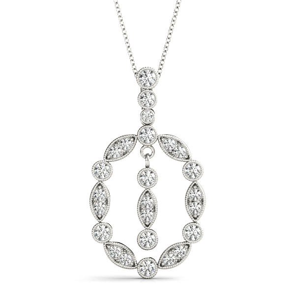 0.55 Ct Lab-Created Diamond Round Cut Adrian Designer Pendants Necklaces in Silver 925