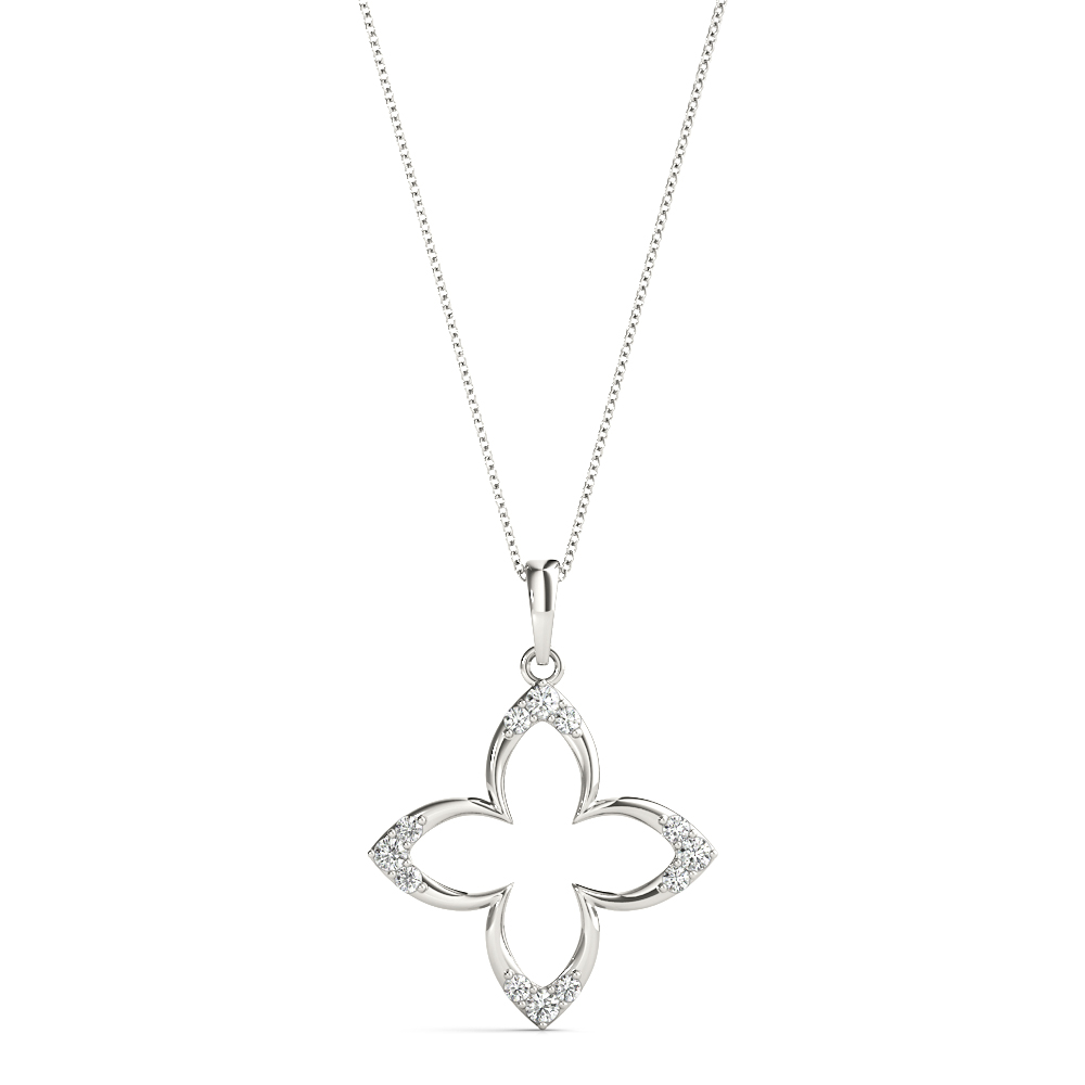 0.08 Ct Lab-Created Diamond Round Cut Andrew Designer Pendants Necklaces in Silver 925